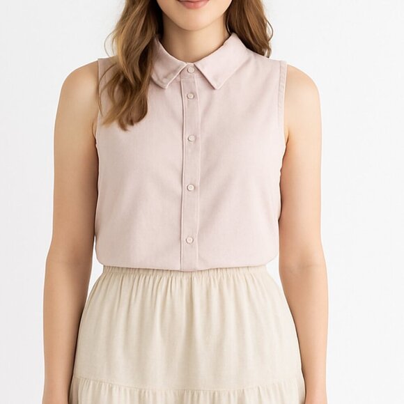 cloth & stone Tops - Cloth & Stone by Anthropologie || Women's Sleeveless Button Blouse Baby Pink M